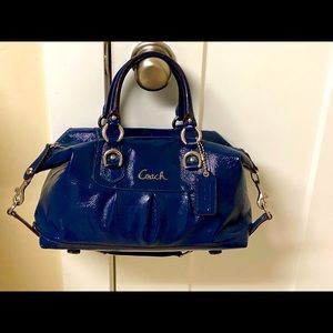 Sold***COACH Ashley Colbat Blue Leather Satchel